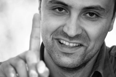 Handsome young man posing outdoor nature Stock Photos