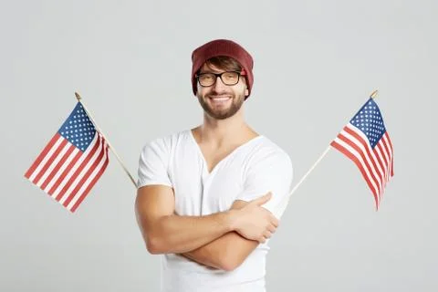 Handsome young man posing at studio Stock Photos