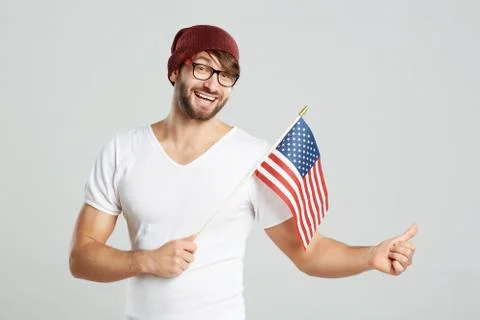 Handsome young man posing at studio Stock Photos
