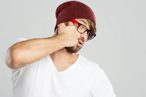 Handsome young man posing at studio Stock Photos