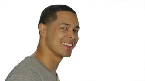 Handsome young man smiles. Stock Footage 58602995