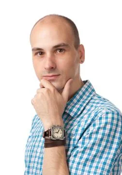 Handsome young man thinking Stock Photos