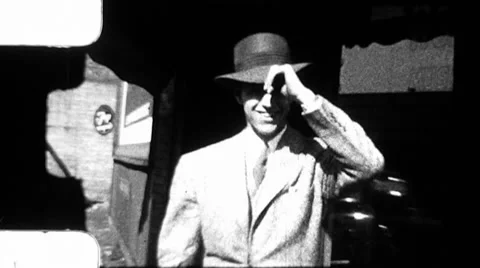 Handsome Young Man Tips Doffs Hat 1930s 1940s Vintage Film Home Movie 8923 스톡 동영상 58580973