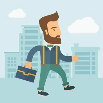 Handsome, young man walking Illustration