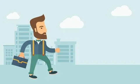 Handsome, young man walking Illustration