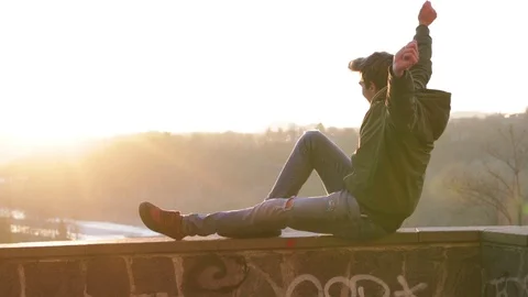Handsome young man working on laptop Stock Footage 101847447