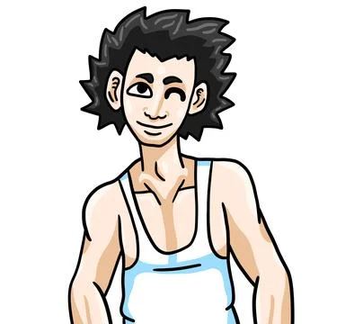 Handsome Young Winking Man Stock Illustration