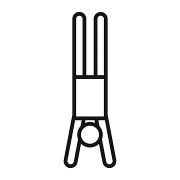 Handstand exercise icon Black line art vector logo Stock Illustration