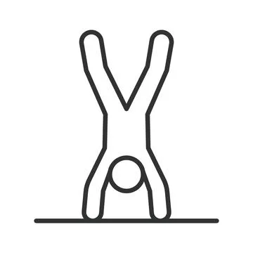 Handstand exercise icon, icon in line design. Gymnastics, sport, yoga, balance Illustration