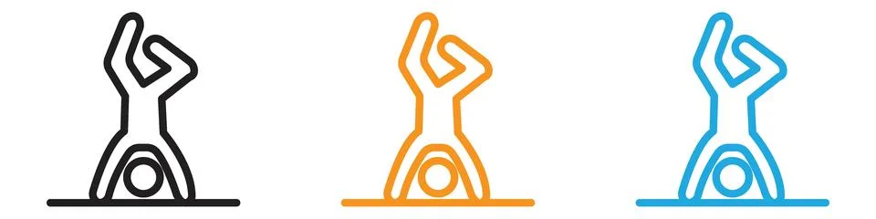 Handstand exercise vector logo set collection for web app ui Illustrazione stock