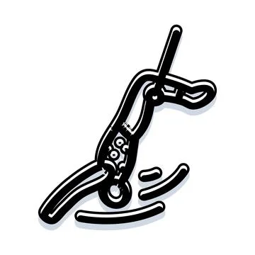 Handstand gymnast performing floor exercise with balance Stock Illustration