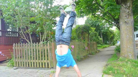 Handstand Man Stock Footage 754915