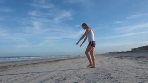 Handstands and beach Stock Footage 48752585