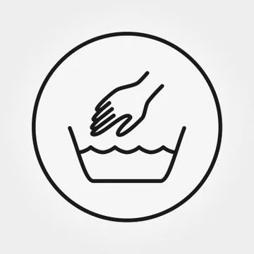 Handwash symbol. Icon. Vector. Editable Thin line. Stock Illustration