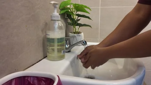 Handwashing in Daily Practice Stock Footage 327574021