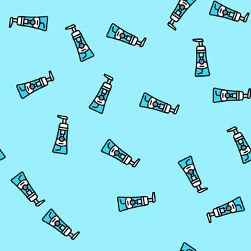 Handwashing hygiene vector seamless pattern Stock Illustration