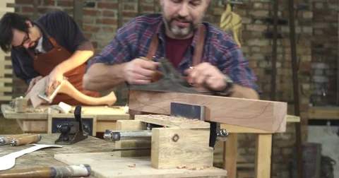 Handwork Makes Cabinet Maker Happy Stock Footage 74206422