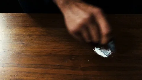 Handwork before snorting cocaine Stock Footage 94407646
