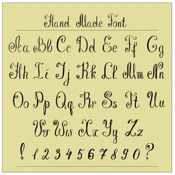 Handwriting Alphabets. Vector Hand Drawn Fonts Stock Illustration