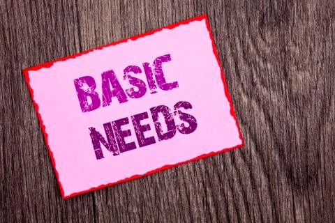 Handwriting Announcement text showing Basic Needs. Conceptual photo Health In Illustrazione stock