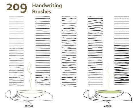 Handwriting Brushes Stock Illustration