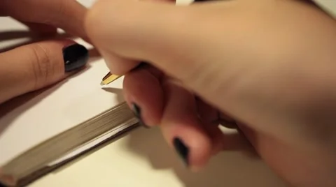 Handwriting in diary. Best regards Video stock 55099259