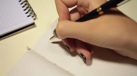 Handwriting in diary. Dear Emily Video stock 55099313
