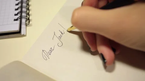 Handwriting in diary. Dear Jack. Stockbeeldmateriaal 54949797