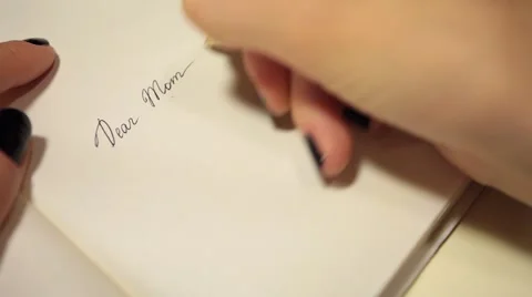 Handwriting in diary. Dear Mom. Video stock 54949813