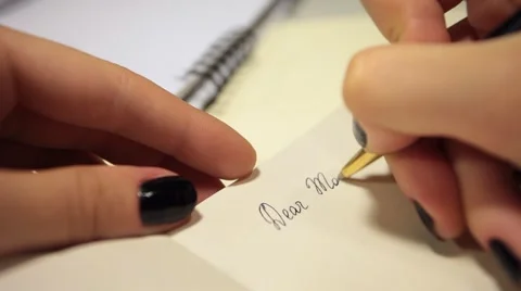 Handwriting in diary. Dear Mom. Video stock 54949902