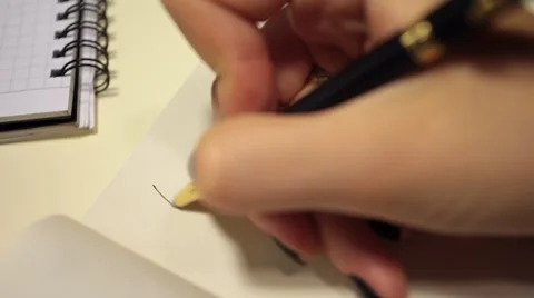 Handwriting in diary. Dear Oliver! Video stock 55099229