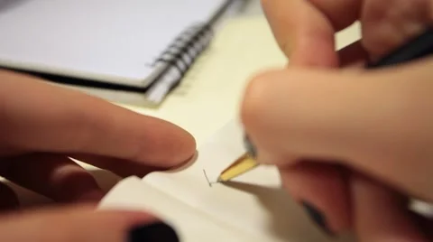 Handwriting in diary. Dear Thomas! Stock Footage 55099251