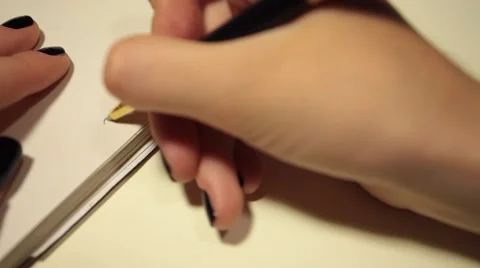 Handwriting in diary. with love. Stock Footage 54949877