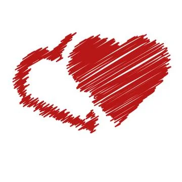 Handwriting hearts Stock Illustration