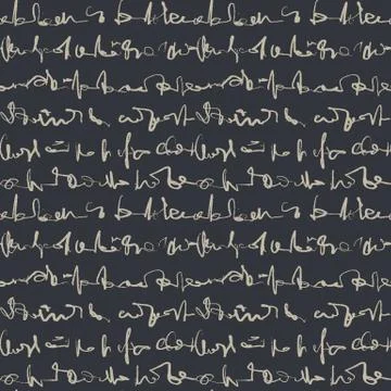 Handwriting Illegible Text Texture Background. Vertical Letter Line Seamless Illustrazione stock