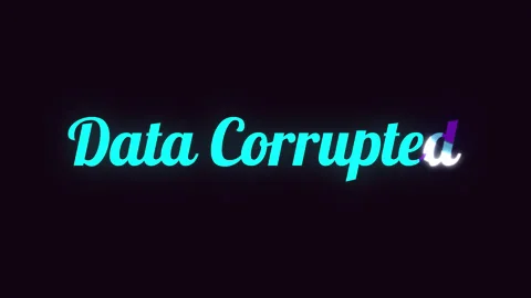 Handwriting Neon Text Data Corruption Visual Effect. Stock Footage 321982663