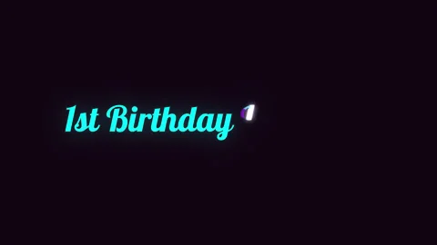 Handwriting Neon Text First Birthday Invitation Neon Sign Animation. Stock Footage 321982917