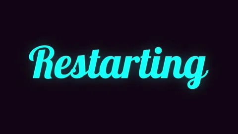 Handwriting Neon Text Restarting process animation with glowing text effect. Stock Footage 322145959