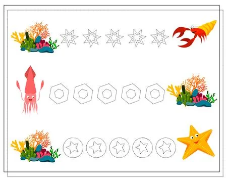 Handwriting practice sheet. Educational children game, restore the dotted l.. Stock Illustration