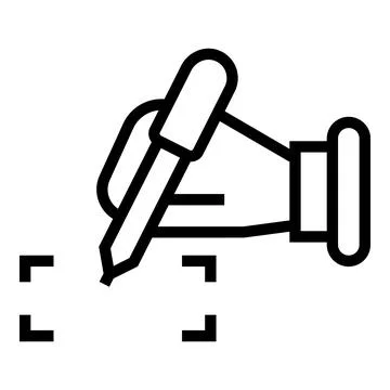 Handwriting scan icon outline vector. Face recognition Stock Illustration