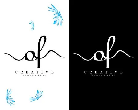 Handwriting script font of, fo letter logo design template vector Illustrazione stock