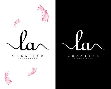 Handwriting script font la, al letter logo design template vector Illustrazione stock