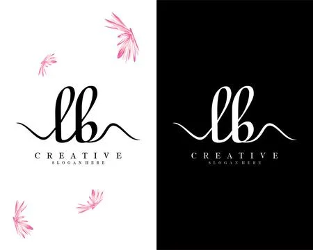Handwriting script font lb, bl letter logo design template vector Illustrazione stock