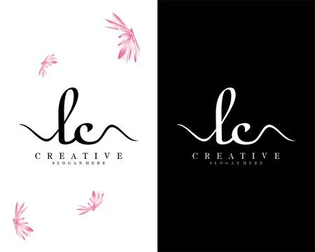Handwriting script font lc, cl letter logo design template vector Illustrazione stock
