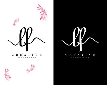 Handwriting script font lf, fl letter logo design template vector 스톡 일러스트