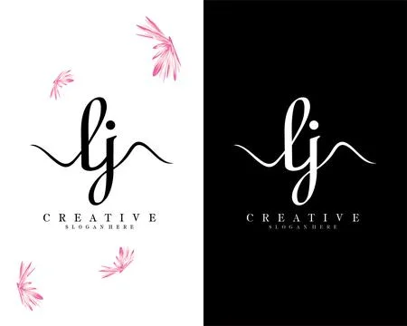 Handwriting script font lj, jl letter logo design template vector イラスト素材