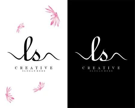 Handwriting script font ls, sl letter logo design template vector Illustrazione stock