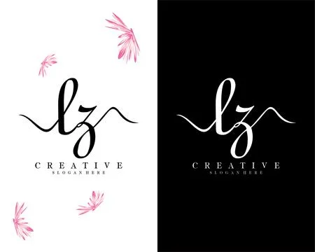 Handwriting script font lz, zl letter logo design template vector Illustrazione stock