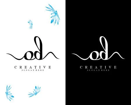 Handwriting script font od, do letter logo design template vector Illustrazione stock