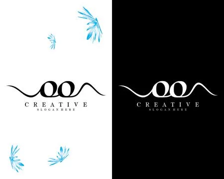 Handwriting script font oo, o letter logo design template vector Illustrazione stock